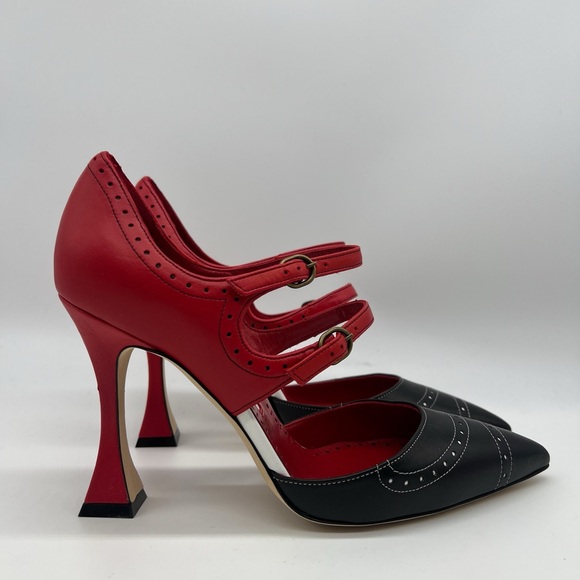 Manolo Blahnik Monzubo Bicolored Mary Jane Pumps - Picture 2 of 14